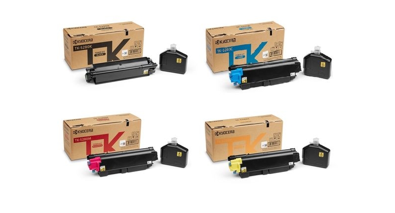 genuine tk-5280 black & colour toner cartridge 4 pack kyocera oem